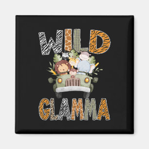 Wild Glamma 1st Birthday Zoo Safari Oerwoud Animal Magneet