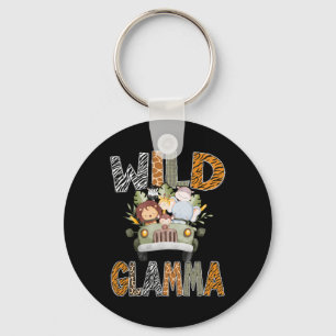 Wild Glamma 1st Birthday Zoo Safari Oerwoud Animal Sleutelhanger