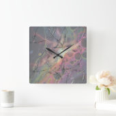 Wild Glass leaves Vierkante Klok (Huis)