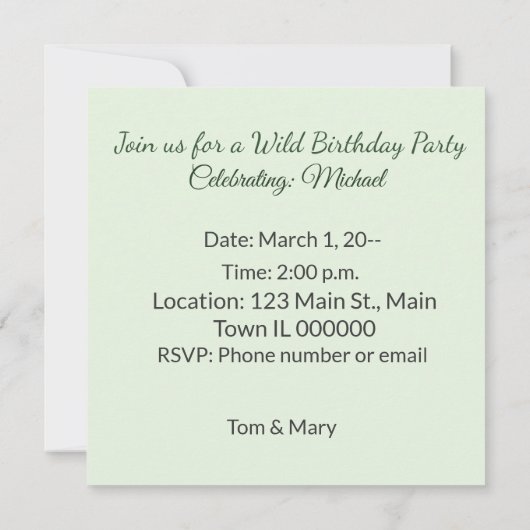 Wild Gorilla Birthday Jungle Theme Kaart (Achterkant)