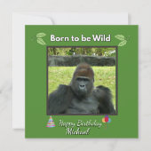 Wild Gorilla Birthday Jungle Theme Kaart (Voorkant)
