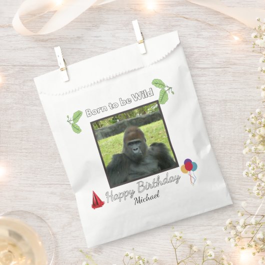 Wild Gorilla Birthday Party Theme Bedankzakje (Geknipt)