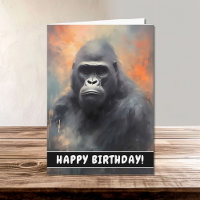 Wild Gorilla Portret Gelukkige Verjaardag