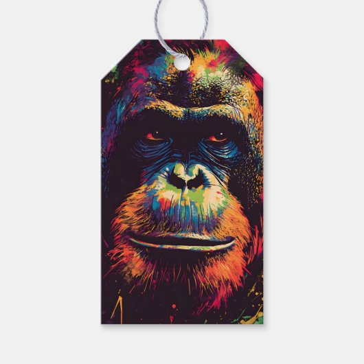 Wild Graffiti Urban Oerwoud Gorilla Cadeaulabel (Voorkant)