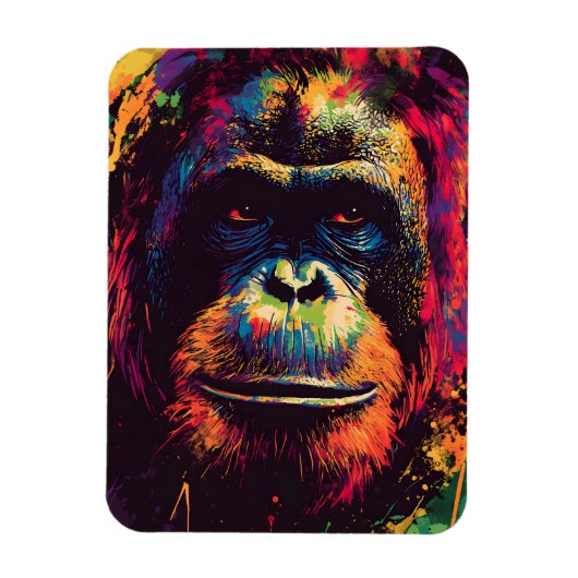 Wild Graffiti Urban Oerwoud Gorilla Magneet (Verticaal)