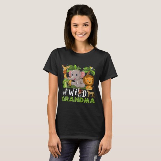 Wild Grandma Oerwoud Safari Zoo Theme T-shirt (Voorkant volledig)