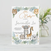 Wild grappige Safari Animals booys Baby shower Kaart (Staand voorkant)