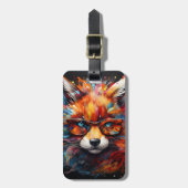 Wild Gratis Abstracte Pop Fox Bagagelabel (Voorkant verticaal)