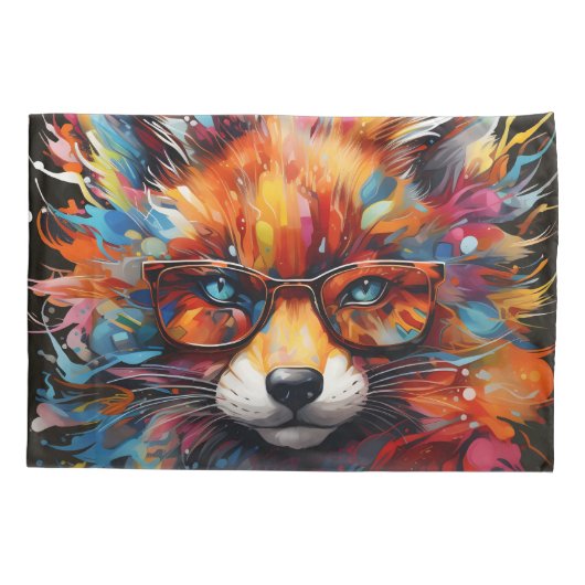 Wild Gratis Abstracte Pop Fox Kussensloop (Achterkant)