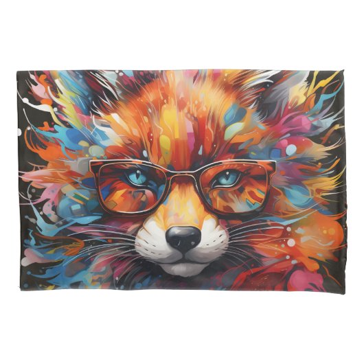Wild Gratis Abstracte Pop Fox Kussensloop (Voorkant)
