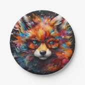 Wild Gratis Abstracte Pop Fox Papieren Bordje (Voorkant)