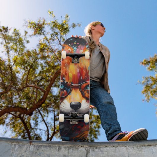Wild Gratis Abstracte Pop Fox Persoonlijk Skateboard (Buiten 1)