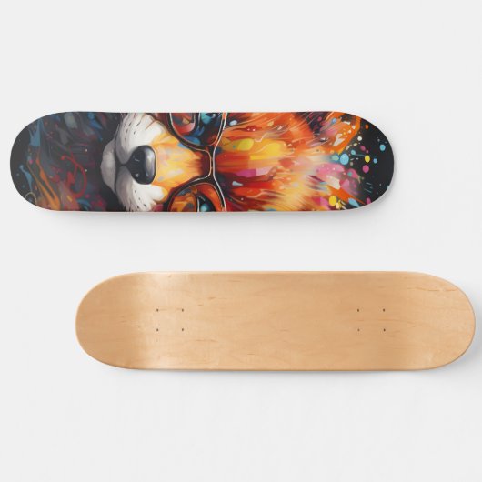 Wild Gratis Abstracte Pop Fox Persoonlijk Skateboard (Horizontaal)