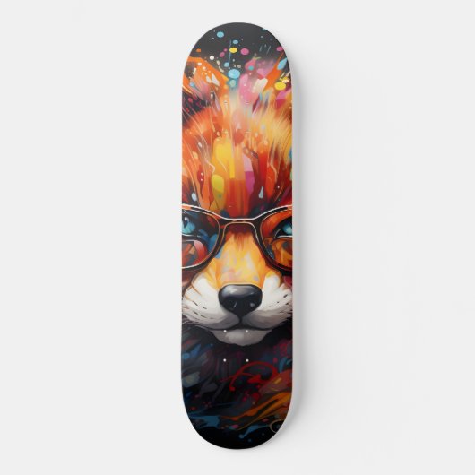 Wild Gratis Abstracte Pop Fox Persoonlijk Skateboard (Voorkant)