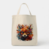 Wild Gratis Abstracte Pop Fox Tote Bag (Achterkant)