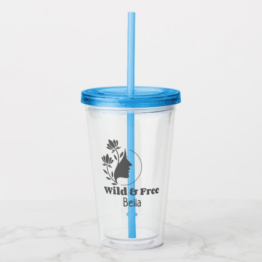 Wild & Gratis - Gepersonaliseerde echtscheiding Si Acryl Drinkbeker (Voorkant)