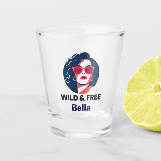 Wild & Gratis - Gepersonaliseerde echtscheiding Si Shot Glas (Voorkant)