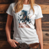 Wild & Gratis Mustang Cowgirl Design Tri-Blend Shirt