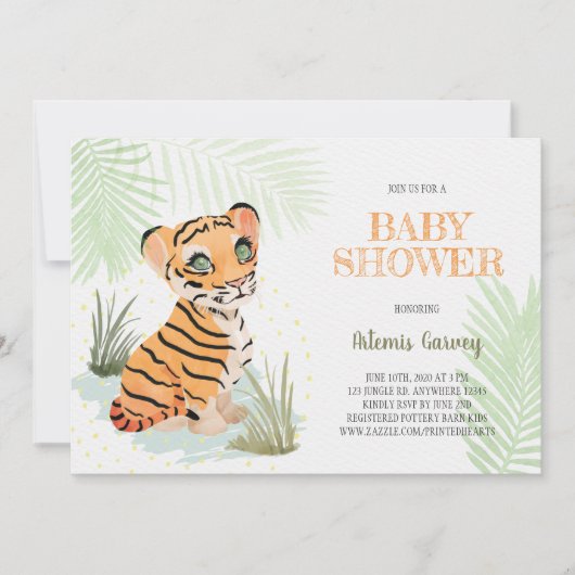 Wild & Gratis - Oerwoud Tijger Baby shower Kaart (Voorkant)