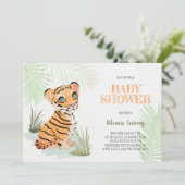 Wild & Gratis - Oerwoud Tijger Baby shower Kaart (Staand voorkant)