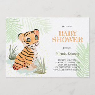 Wild & Gratis - Oerwoud Tijger Baby shower Kaart