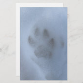 Wild Gray Wolf Paw Print in Winter Snow Briefpapier (Voorkant / Achterkant)