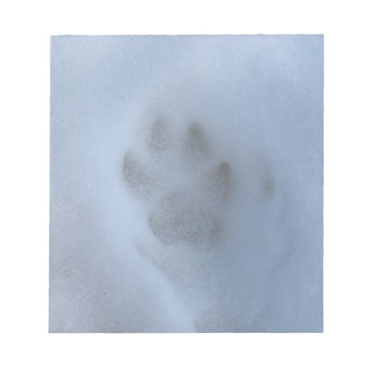 Wild Gray Wolf Paw Print in Winter Snow Notitieblok (Voorkant)