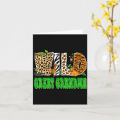 Wild Great Grandma Zoo Safari Animal Birthday Fami Kaart (Gele Bloem)