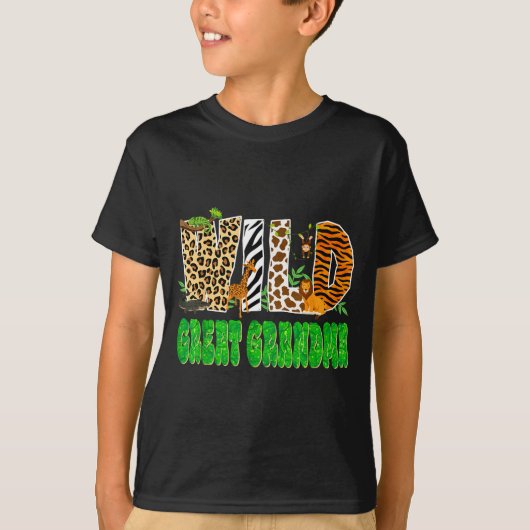 Wild Great Grandma Zoo Safari Animal Birthday Fami T-shirt (Voorkant)