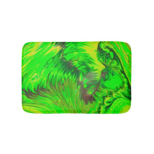 Wild Green Acrylfluid Art Abstract Badmat (Voorkant)