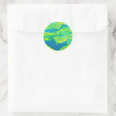 Wild Green Blue Flow Art Ronde Sticker (Tas)