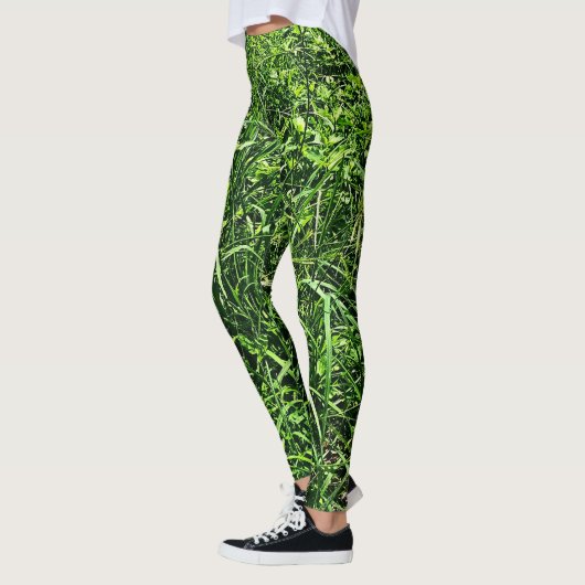 Wild Green Grass Forest Leggings (Links)