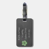 Wild Green Rozen Chalkboard Bagagelabel (Achterkant verticaal)
