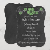 Wild Green Rozen Chalkboard Bridal Kaart (Voorkant / Achterkant)