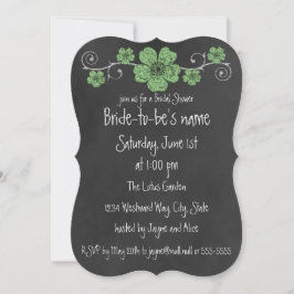 Wild Green Rozen Chalkboard Bridal Kaart