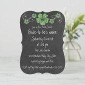 Wild Green Rozen Chalkboard Bridal Kaart (Staand voorkant)