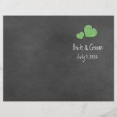 Wild Green Rozen Chalkboard Folded Wedding Program (Voorkant)