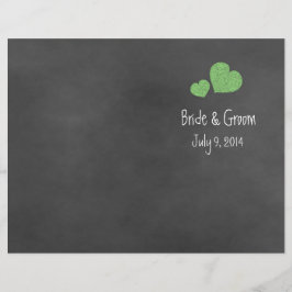 Wild Green Rozen Chalkboard Folded Wedding Program
