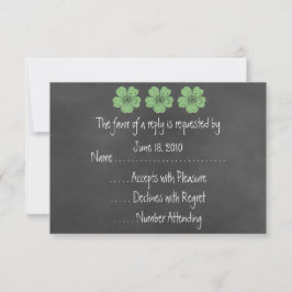 Wild Green Rozen Chalkboard RSVP-kaarten RSVP Kaartje
