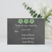 Wild Green Rozen Chalkboard RSVP-kaarten RSVP Kaartje (Staand voorkant)