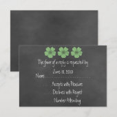 Wild Green Rozen Chalkboard RSVP-kaarten RSVP Kaartje (Voorkant / Achterkant)