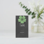 Wild Green Rozen Chalkboard Table Kaart Plaatskaartje (Staand voorkant)
