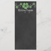 Wild Green Rozen Chalkboard Wedding Program Kaart (Voorkant)