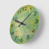 Wild Green Spots Grungy Cool Ronde Klok (Hoek)