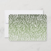 Wild Green Zebra Print Bruiloft RSVP (Achterkant)