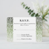 Wild Green Zebra Print Bruiloft RSVP (Staand voorkant)