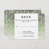 Wild Green Zebra Print Bruiloft RSVP (Voorkant / Achterkant)