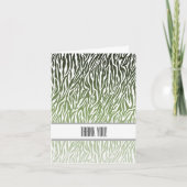 Wild Green Zebra Print Dank u Bedankkaart (Voorkant)
