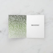 Wild Green Zebra Print Dank u Bedankkaart (Binnen)
