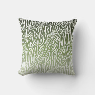Wild Green Zebra Print Kussen
